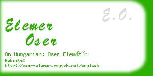 elemer oser business card